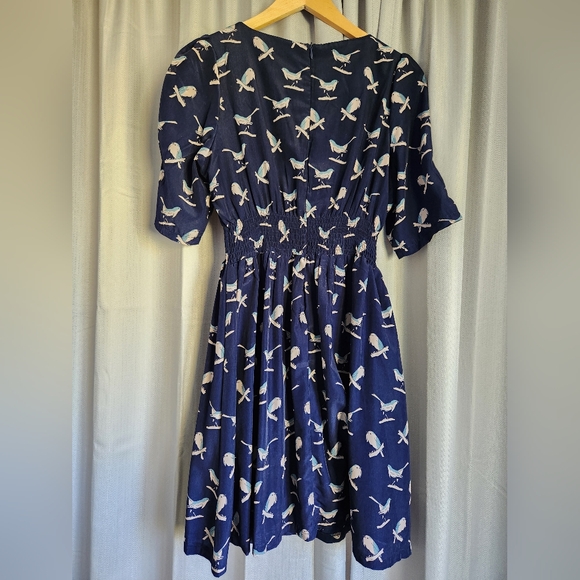 Navy Bird Mini Dress - Picture 3 of 7